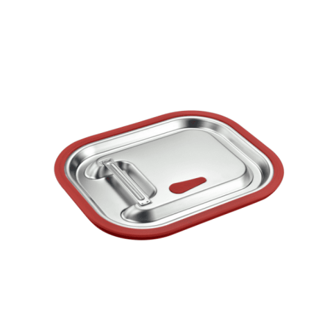 Coperchio in acciaio inox 1/2 in silicone 325x265mm H15mm