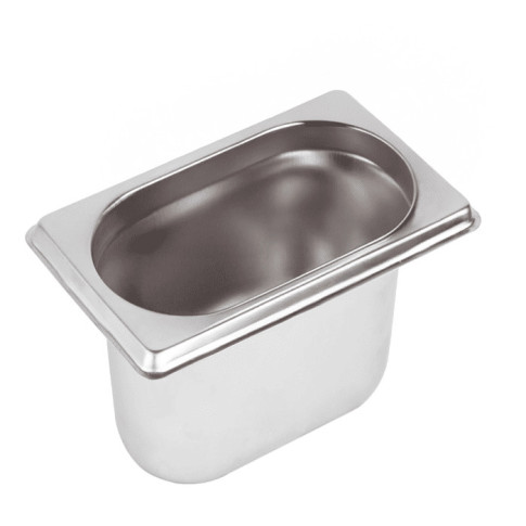 Vassoio GN in acciaio inox 1/9 H 10cm 176x108mm H100mm