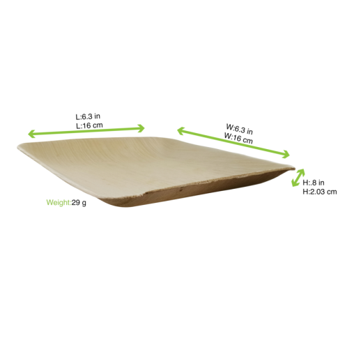 Piatto in palma  160x160mm H20mm
