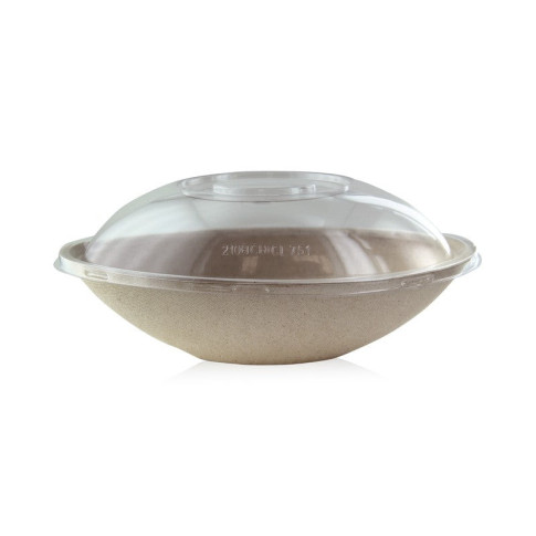 Ciotola "BioNchic" ovale in polpa di canna da zucchero scura 240x145mm H63mm 1000ml