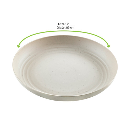 Piatto Huskly riutilizzabile in materiale composito beige  H30mm