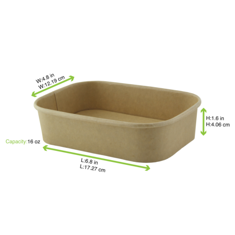 Vaschetta "Recaty" in cartone kraft rigido  170x120mm H45mm 500ml