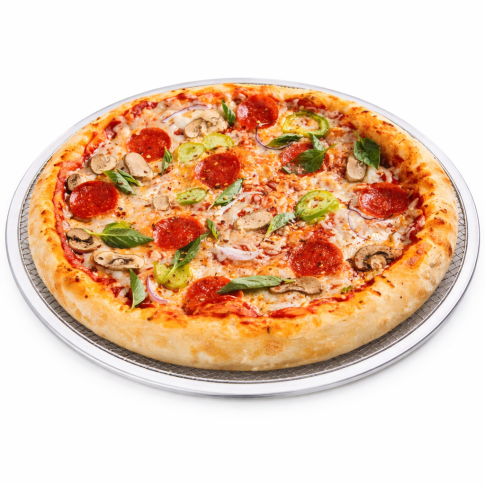 Griglia per pizza rotonda in alluminio con base forata  H4mm