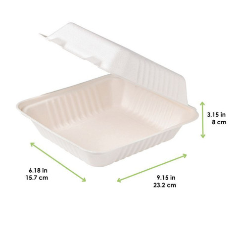 Conchiglia in polpa di canna da zucchero 232x157mm H80mm 830ml