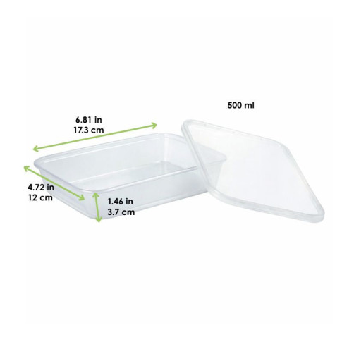 Contenitore rotondo traslucido in PP con coperchio 173x120mm H37mm 500ml