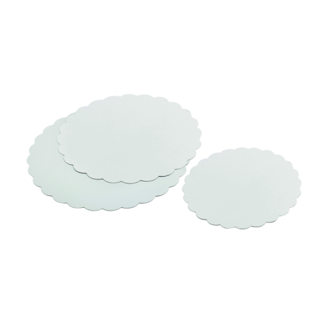 Cartone tondo bianco con bordo decorato
