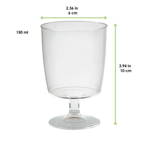 Bicchiere da vino in PS trasparente riutilizzabile  H100mm 150ml