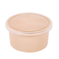 Contenitore beige in PP con coperchio trasparente (PP5)  H49mm 225ml