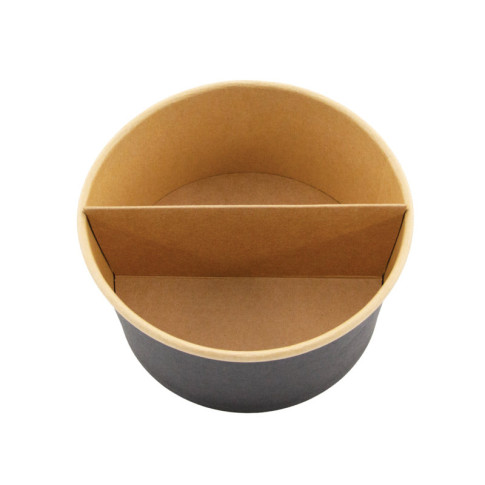 Insalatiera Buckaty in cartone nero e interno kraft con lamina antiunto (C/PAP 81)  H75mm 900ml