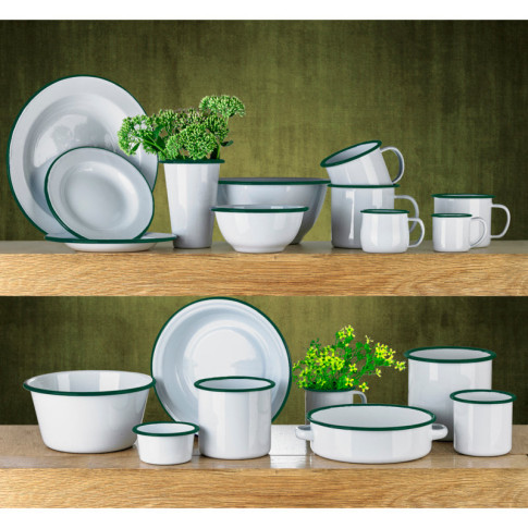 Scodella Enamely smaltata con bordo verde (42)  H70mm 470ml