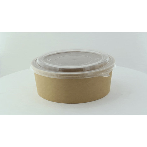 Insalatiera "Buckaty" multiuso, tonda in cartone kraft con coperchio in PP  H65mm 1200ml