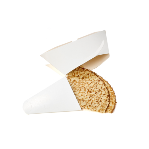 Scatola da crepes triangolare in cartone bianco 215x185mm