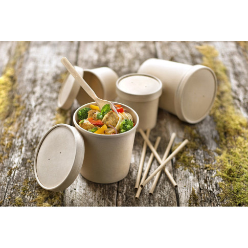 Contenitore in cartone kraft per alimenti caldi e freddi  H89mm 360ml