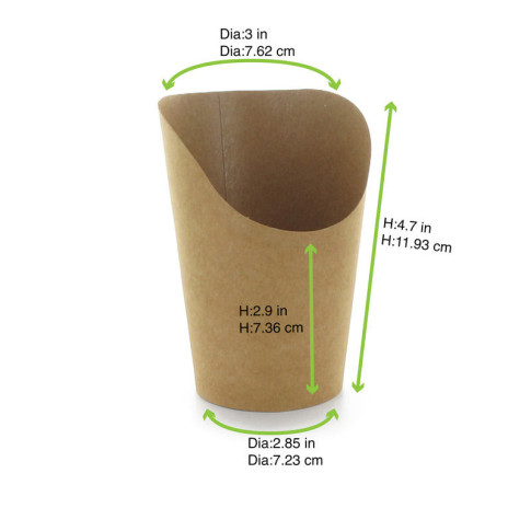 Bicchiere da snack in cartone bianco  H117mm 230ml