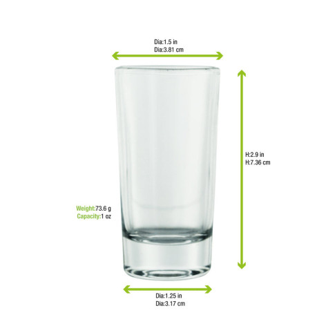 Bicchiere da shot cilindrico  H75mm 60ml
