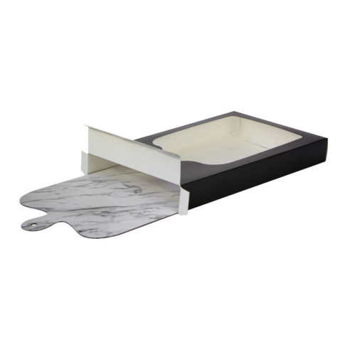 Tavolette da aperitivo bifacciali in marmo e legno imitato 395x245mm