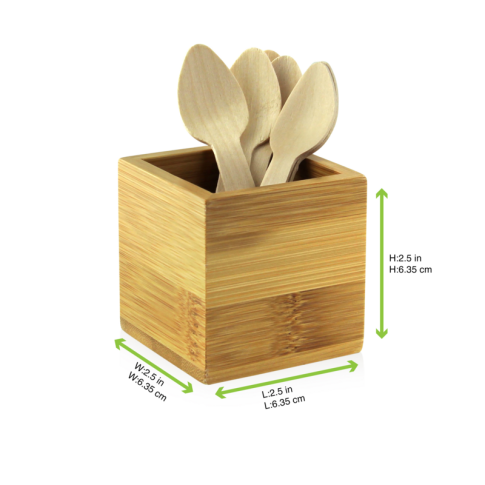 Porta utensili in bamboo 60x60mm H60mm