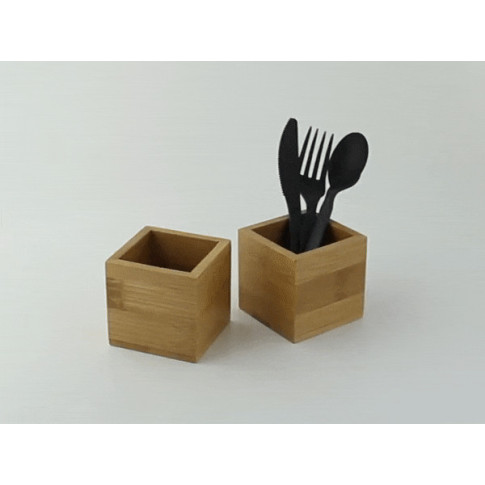 Porta utensili in bamboo 60x60mm H60mm