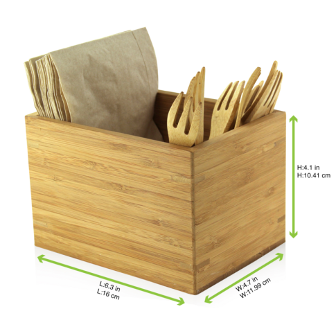 Porta utensili in bamboo  160x120mm H105mm