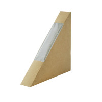 Porta tramezzino singolo kraft con finestra 26x123mm H123mm