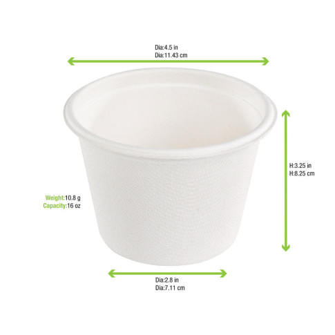 Bicchiere / coppa in polpa di canna da zucchero  H83mm 473ml