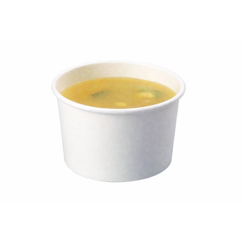 Contenitore in cartone bianco per alimenti caldi e freddi  H61mm 230ml