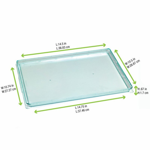 Vassoio "Klarity" in PS verde trasparente 380x274mm H18mm