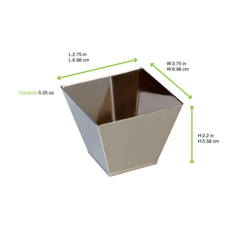 Contenitore in PS argentato  70x70mm H55mm