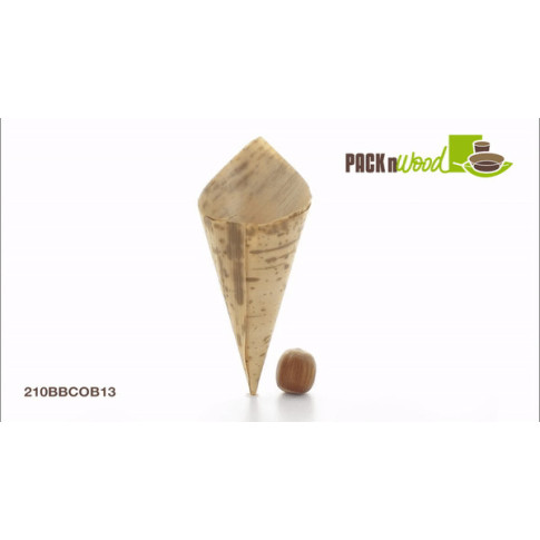 Cono in foglia in bambù  H130mm 44ml