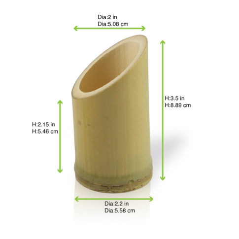 Tubo di bambù taglio obliquo"Asahi"   H90mm 60ml