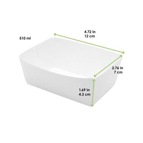 Vaschetta in cartone bianco 120x70mm H43mm 510ml