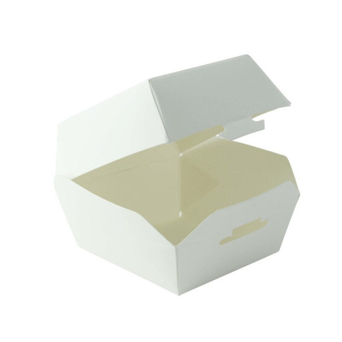 Mini scatola in cartone bianco per hamburger   70x70mm H50mm