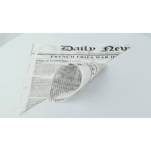 Cono in carta antiunto, decorazione stampa di giornale 310x220mm H220mm 660ml