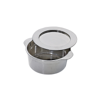 Contenitore in PS argentato con manici e coperchio  H34mm