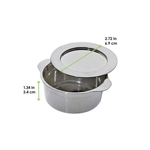 Contenitore in PS argentato con manici e coperchio  H34mm