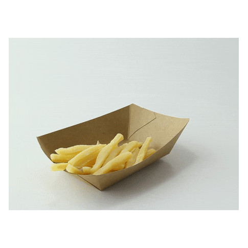 Barchetta in cartone kraft laminato in PE antiunto 170x125mm H35mm 400ml
