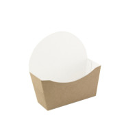 Pacchetto per ciambelle in cartone kraft, interno bianco 120x40mm H120mm
