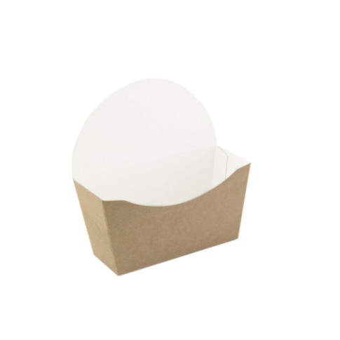 Pacchetto per ciambelle in cartone kraft, interno bianco 120x40mm H120mm