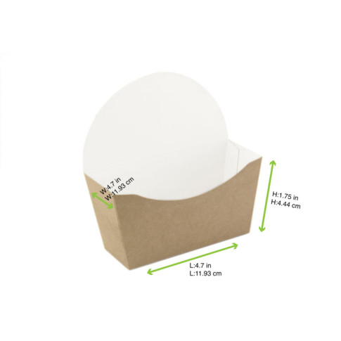 Pacchetto per ciambelle in cartone kraft, interno bianco 120x40mm H120mm