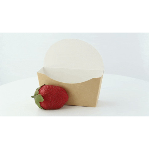 Pacchetto per ciambelle in cartone kraft, interno bianco 120x40mm H120mm