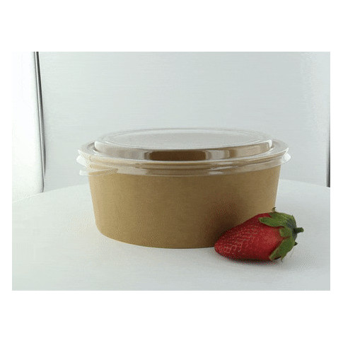 Insalatiera "Buckaty" multiuso, tonda in cartone kraft con coperchio in PET  H65mm 1200ml