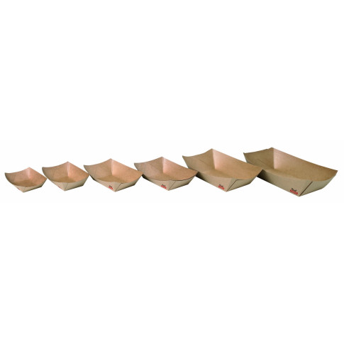 Barchetta in cartone kraft laminato in PE antiunto 120x85mm H20mm 100ml