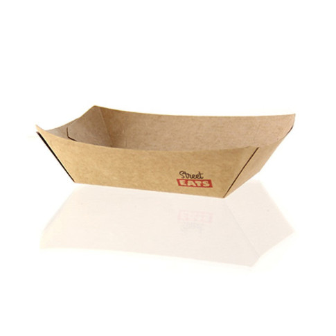 Barchetta in cartone kraft laminato in PE antiunto 245x165mm H50mm 1200ml