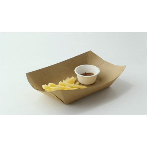 Barchetta in cartone kraft laminato in PE antiunto 215x150mm H50mm 800ml