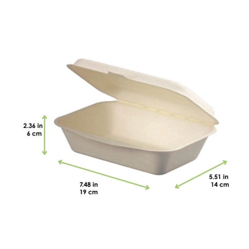 Conchiglia in polpa di canna da zucchero 190x140mm H60mm 600ml
