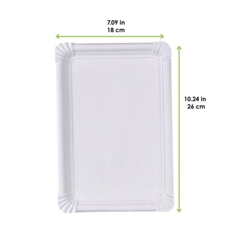 Piatto in cartone bianco 260x180mm