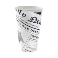 Bicchiere da snack in cartone, decorazione stampa di giornale   H157mm 480ml