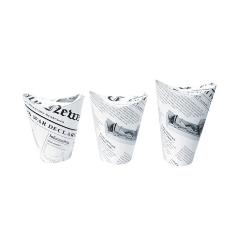 Bicchiere da snack in cartone, decorazione stampa di giornale   H157mm 480ml