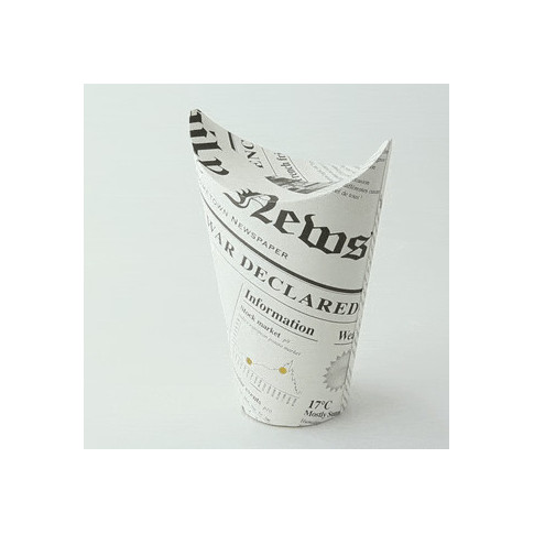 Bicchiere da snack in cartone, decorazione stampa di giornale   H157mm 480ml