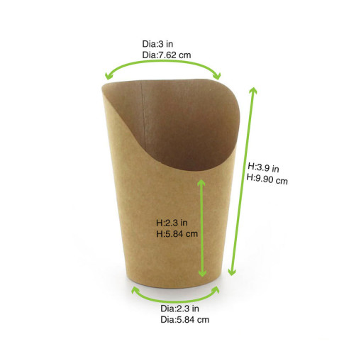 Bicchiere da snack in cartone kraft  H98mm